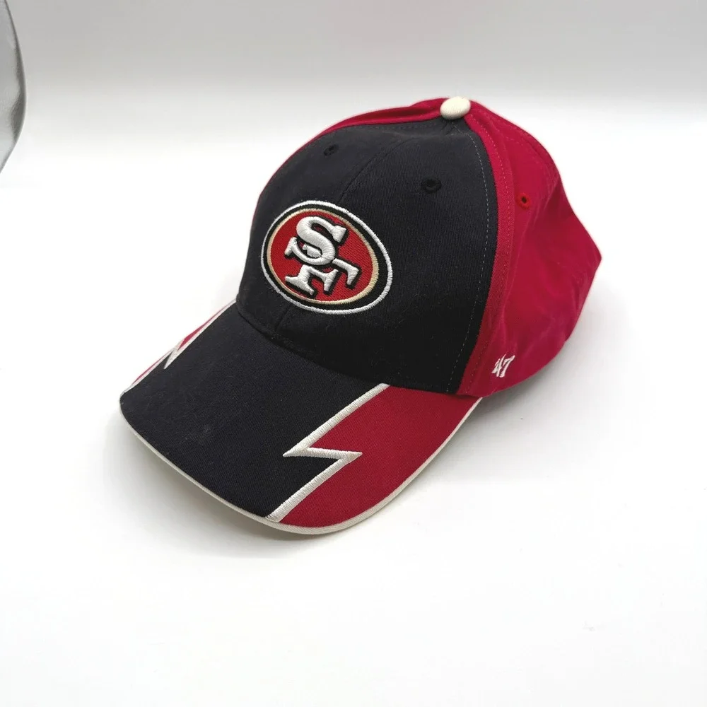 San Francisco 49ers Hat Baseball Cap Kids Youth Red Black Embroidered Sharktooth
